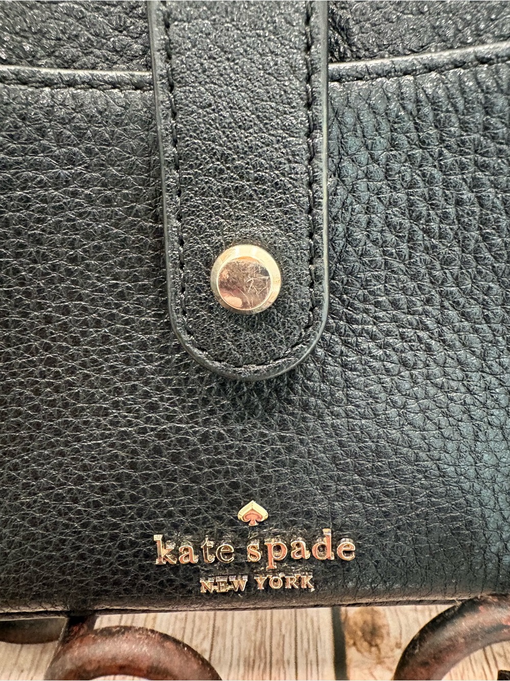 ♠️ kate spade Leila Black Pebbled Leather Crossbody♠️ *without strap - Picture 4 of 11